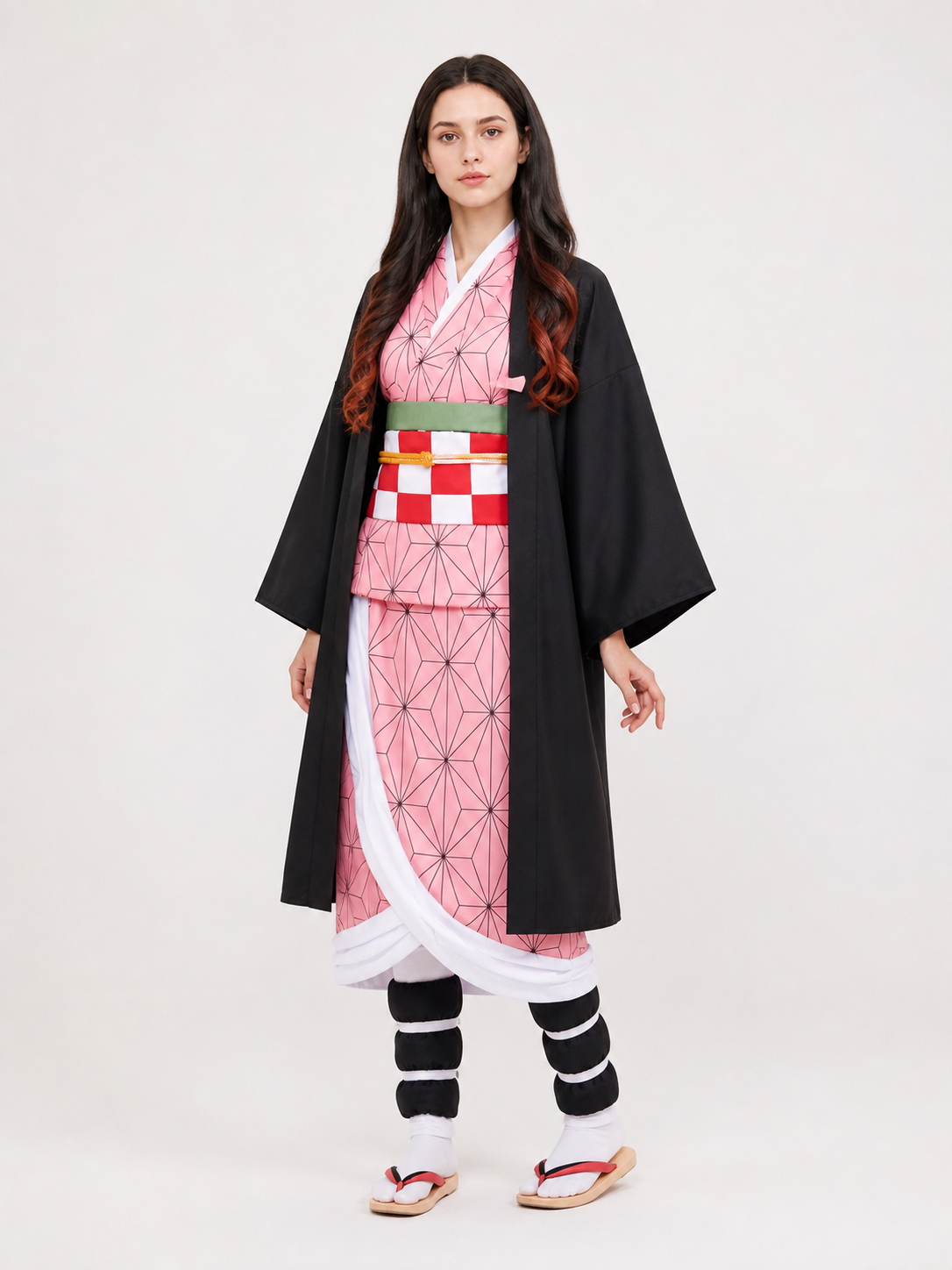 Anime Cosplay Costume with Black Kimono