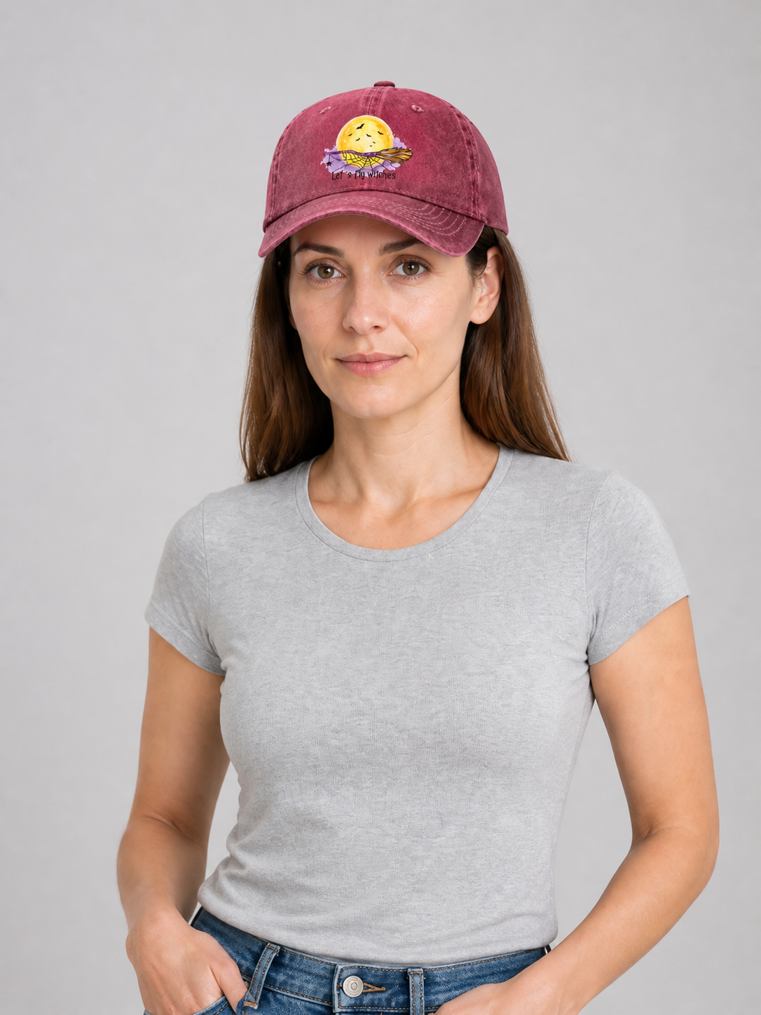 Halloween Witch-Themed Carnival Baseball Cap Costume Headwear detail