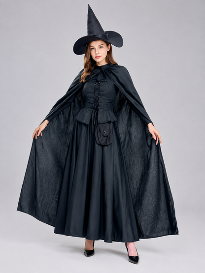 Black Witch Costume with Cape Costume Capes detail