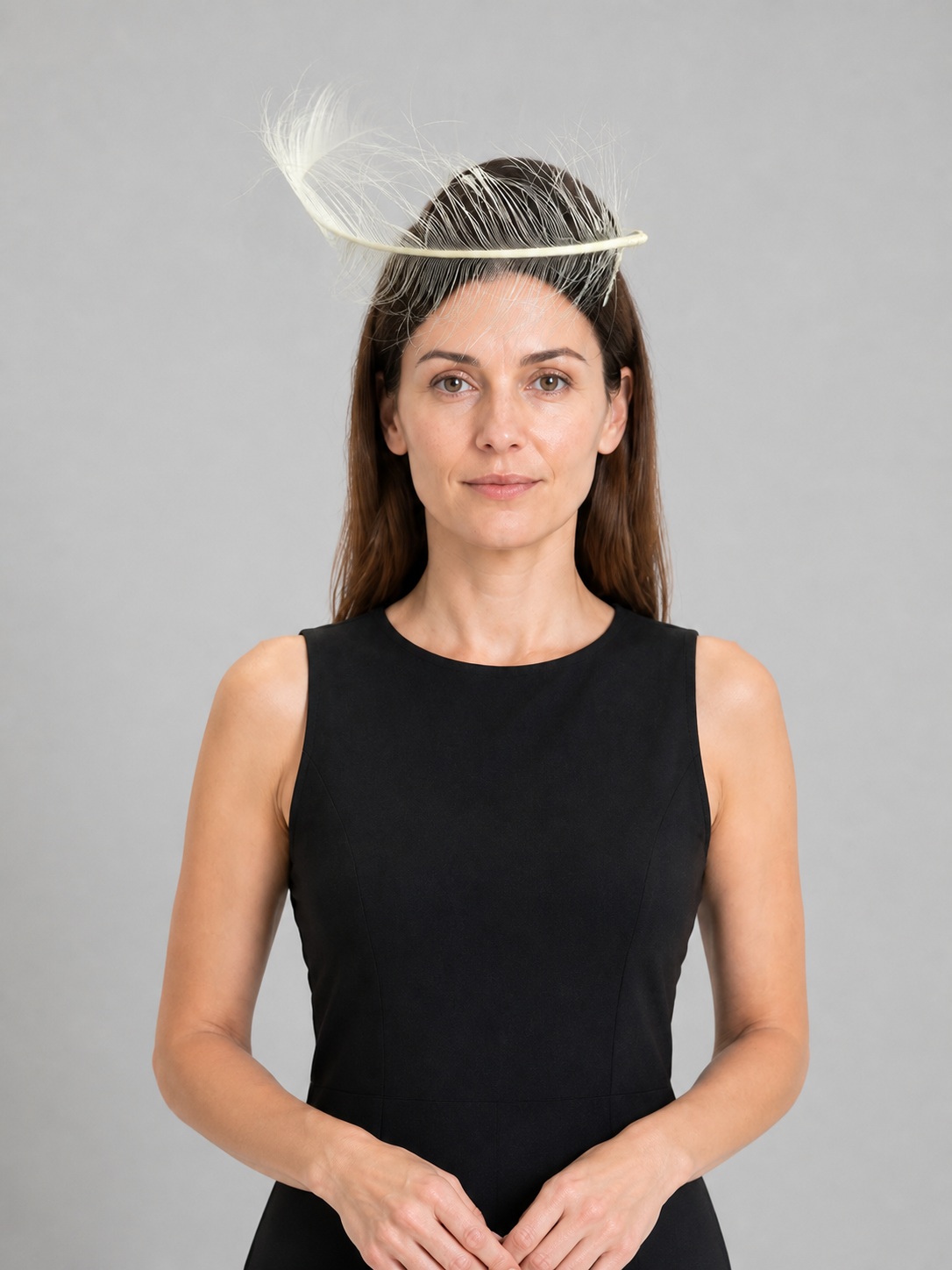 Carnival Headband with White Feathers, Accessory Costume Headwear detail
