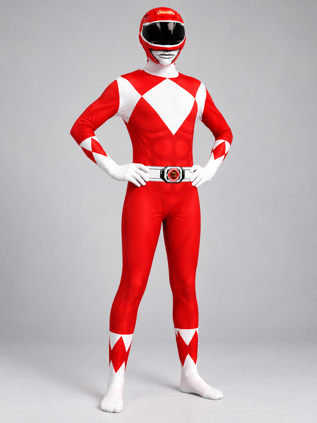 Red and White Cosplay Costume with Mask