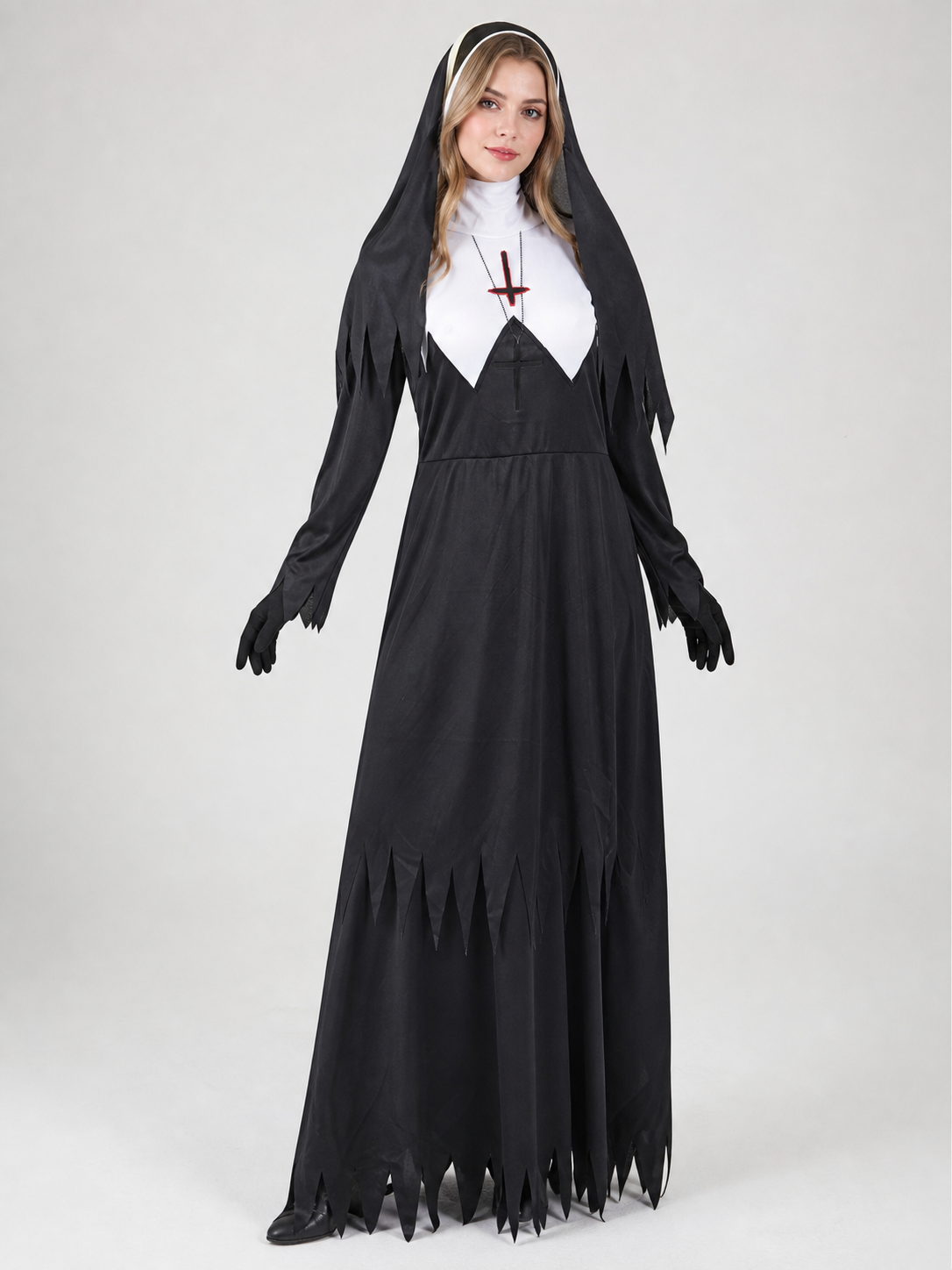 Zombie cosplay costume with hood and gloves