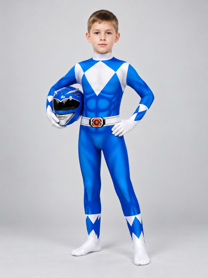 Blue Cosplay Costume Jumpsuit with White Inserts
