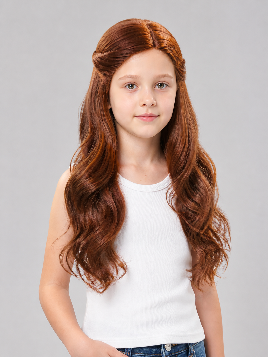 Long Wavy Brown Carnival Wig Costume Wigs detail