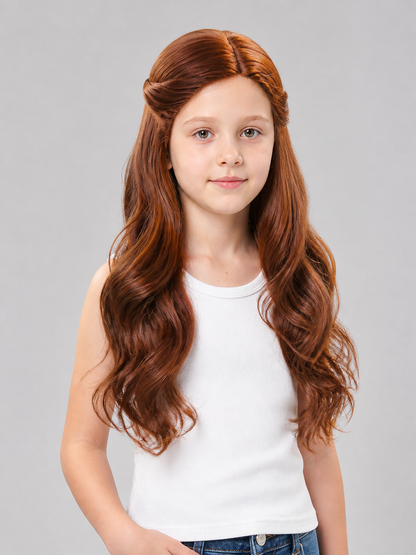 Long Wavy Brown Carnival Wig Costume Wigs detail
