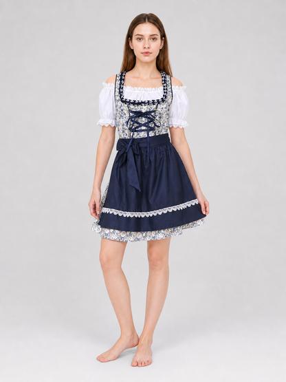 Folk Dress in Bavarian Style with Apron