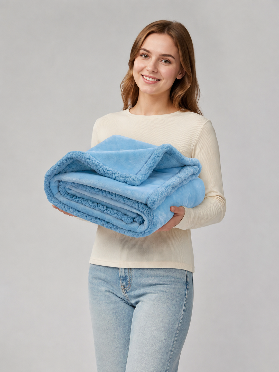 Reversible Pet Blanket: Sherpa and Flannel Wearable Blankets detail