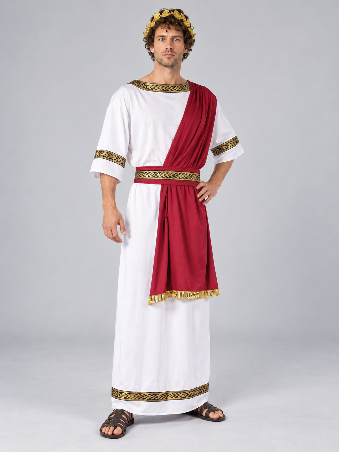 Ancient-Style Costume with Red Drapery Costumes detail