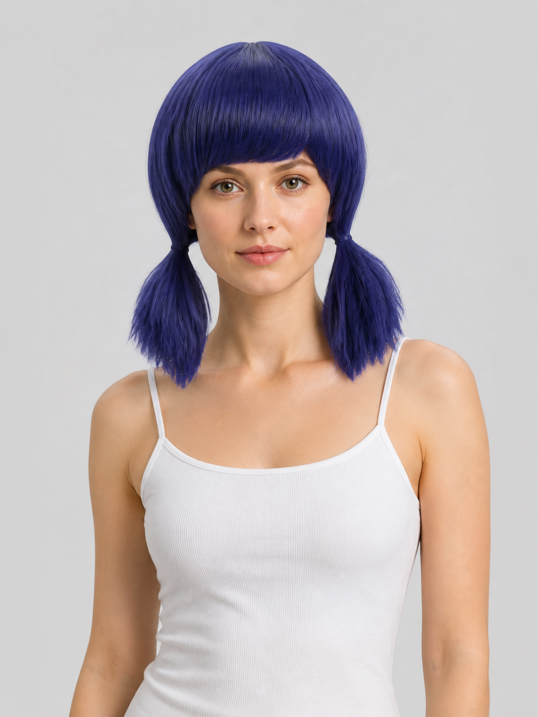Carnival Wig with Long Twin Tails and Bangs Costume Wigs detail