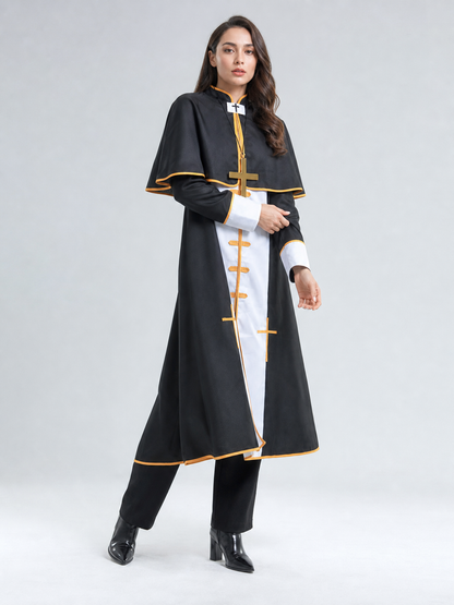 Ritual Robe with Cross, Black and White, Cosplay