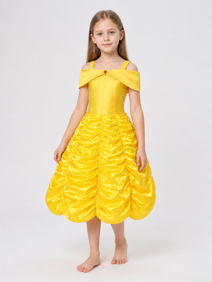 Yellow Princess Costume Dress for Halloween and Cosplay Costume Dresses detail