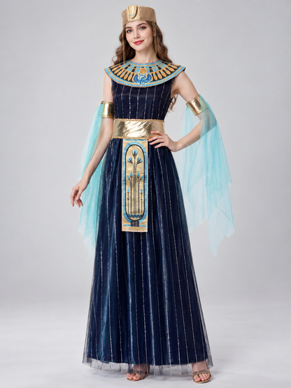 Egyptian Queen Carnival Costume with Necklace and Belt