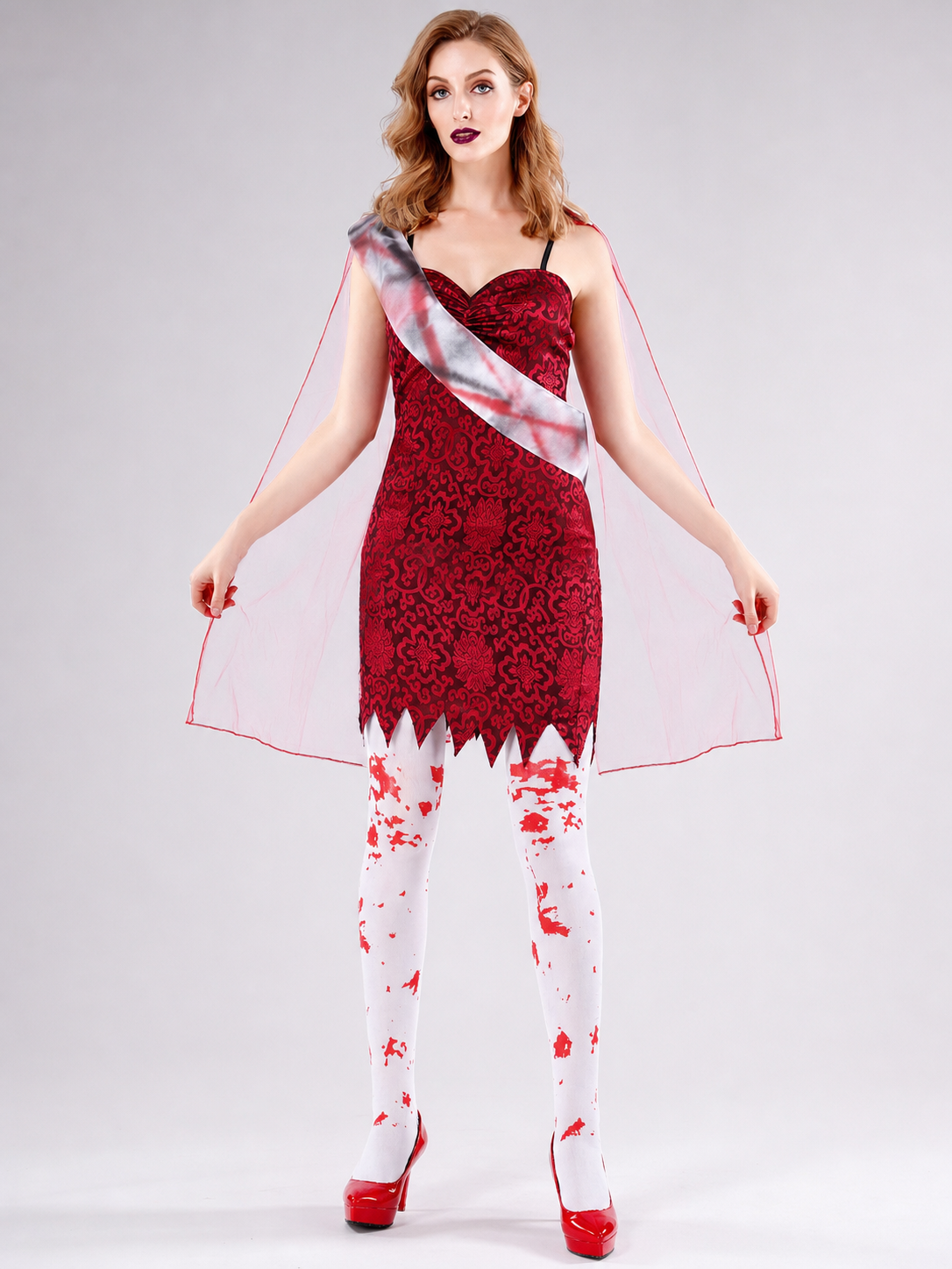 Vampire Costume with Dress and White Cape