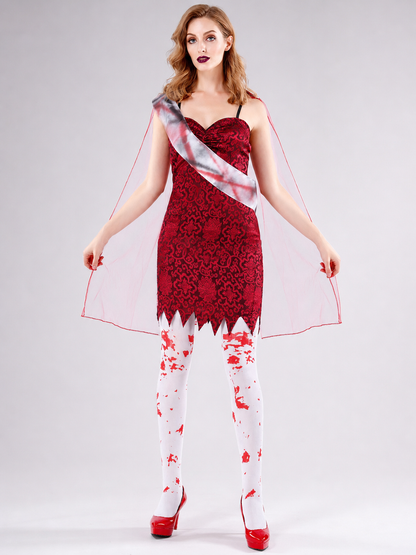 Vampire Costume with Dress and White Cape