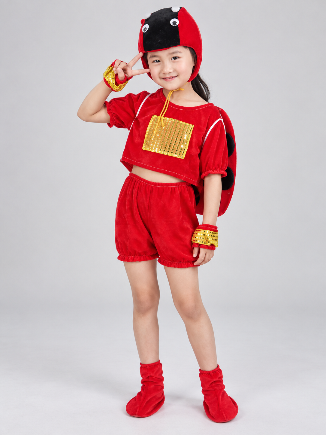Kids' ladybug costume red and black