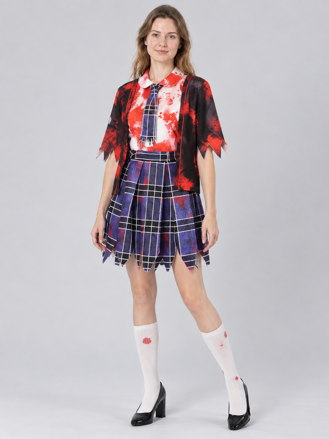 Cosplay Costume in School Uniform and Vampire Style