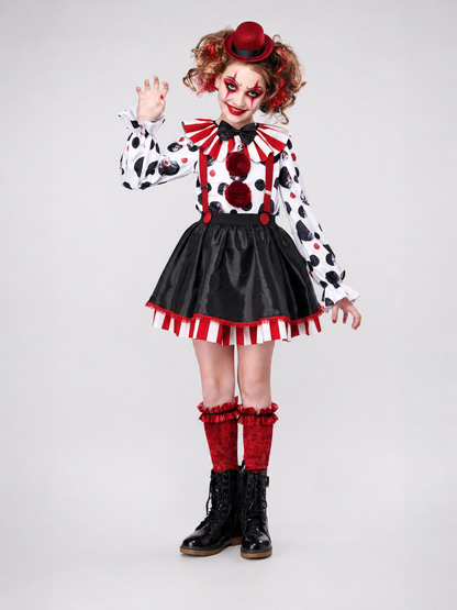 Carnival Clown Costume with Full Skirt
