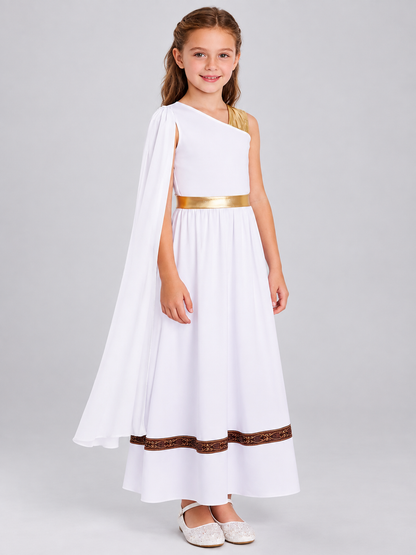 Girls' Greek-Style Dress with Cape
