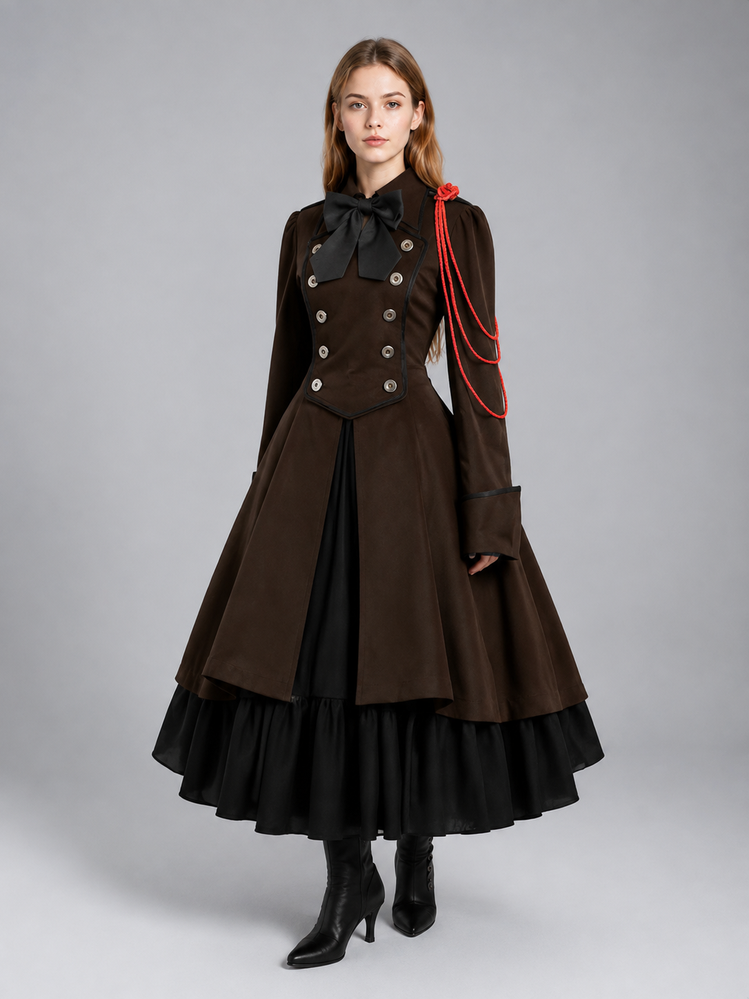Gothic Cosplay Dress with a Tiered Skirt Costume Dresses detail
