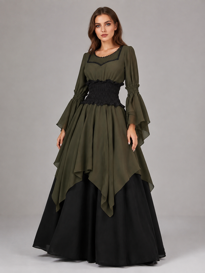 Long Historical-Style Dress with Draping Costume Dresses detail