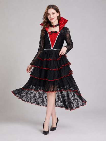 Gothic vampire costume dress with necklace