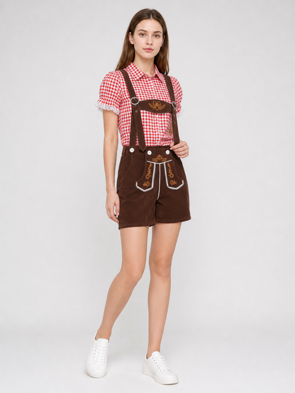 Folk-Style Costume: Plaid Shirt and Shorts