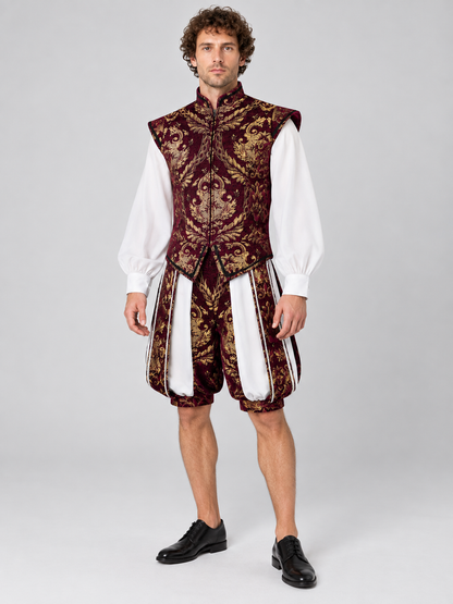 Carnival Costume with Vest and Gold-Tone Ornament Holiday Decorations detail