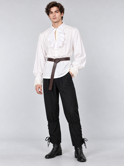 Medieval-Style Costume: White Shirt, Pants, Belt