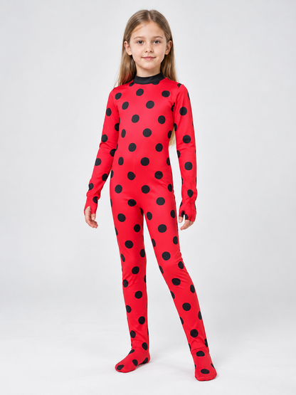 Red and Black Polka Dot Carnival Jumpsuit Costume