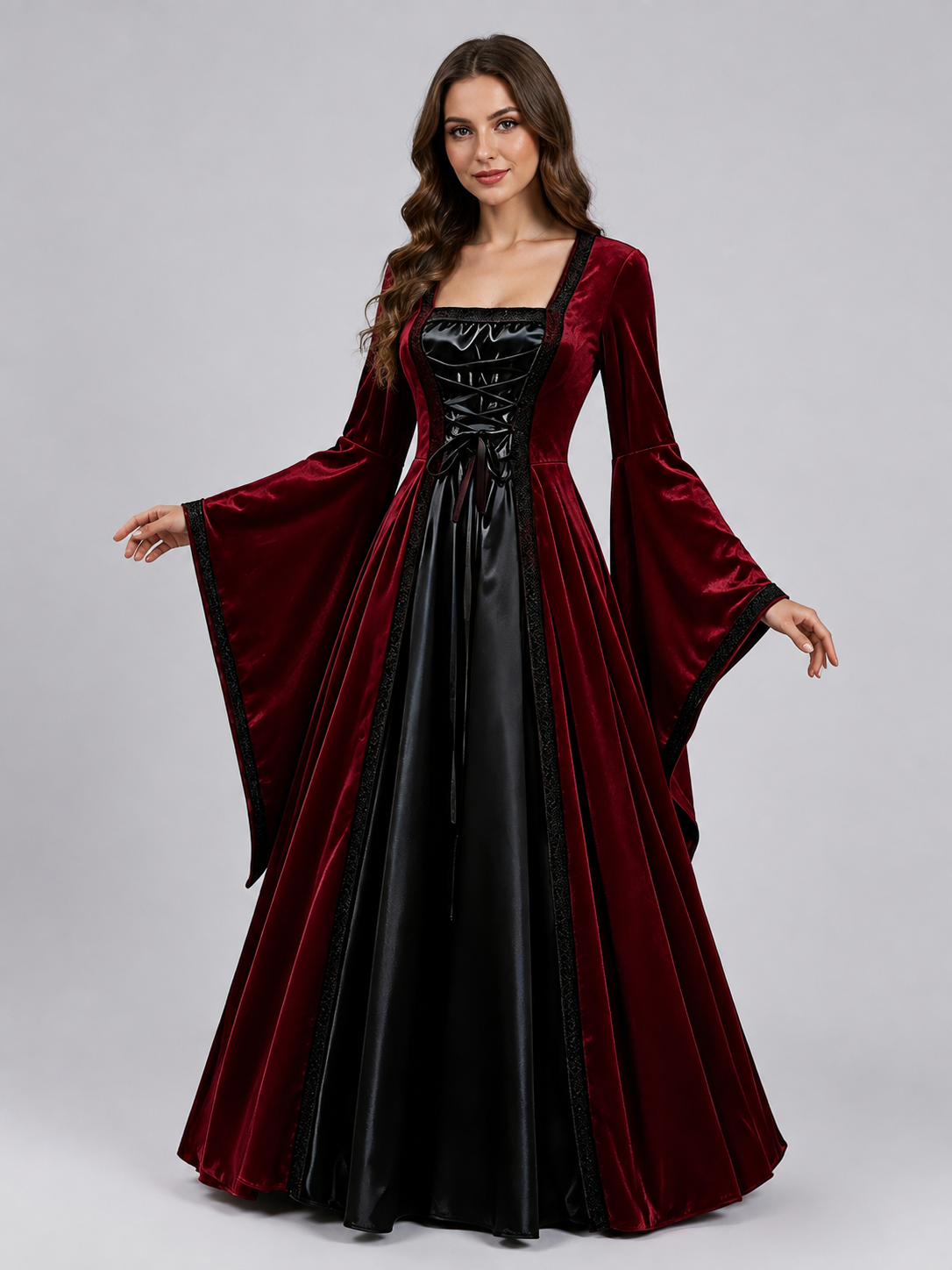 Medieval Dress with Corset Bodice and Lacing Costume Dresses detail