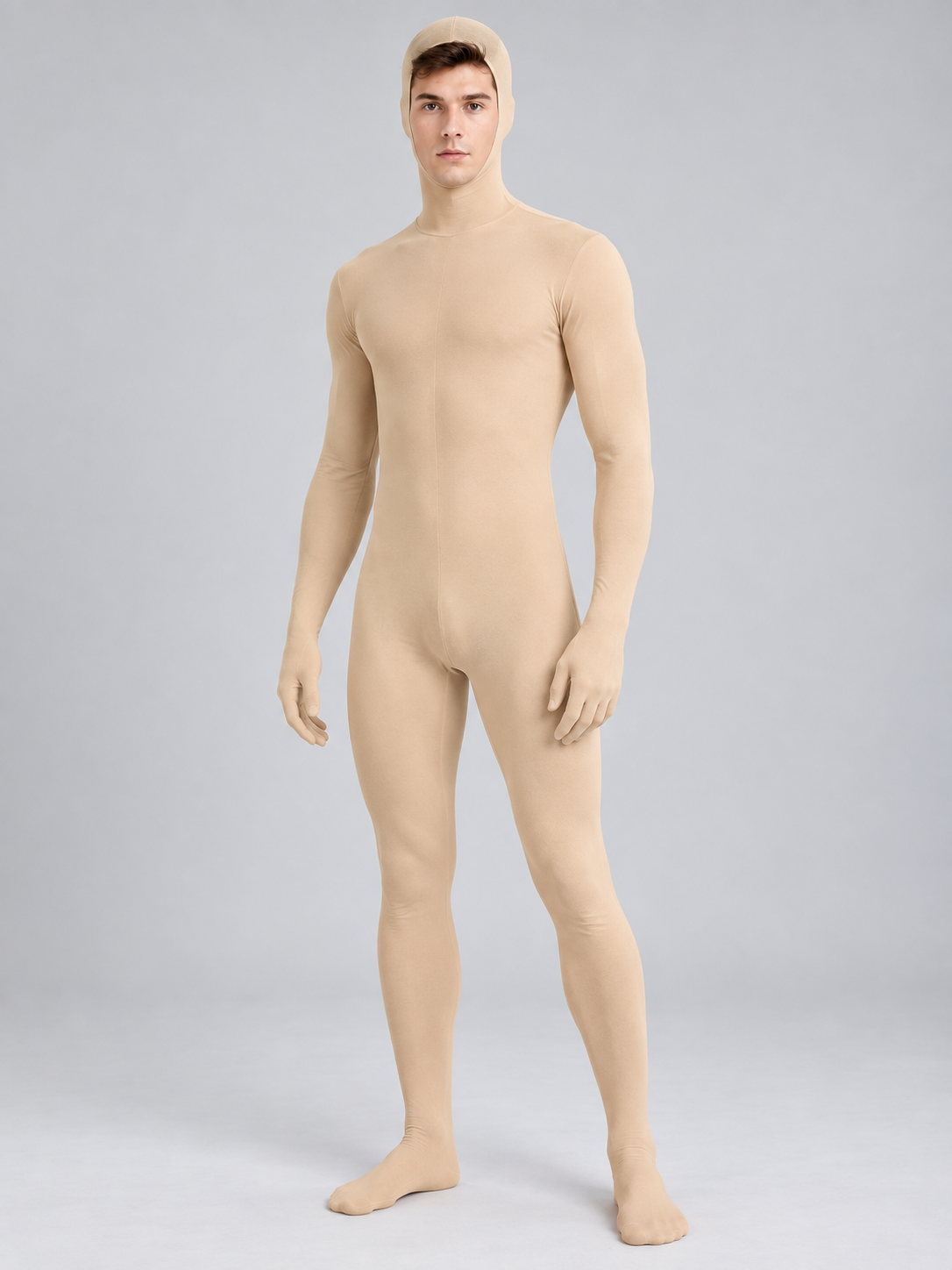 Fitted Full-Body Bodysuit in Nude