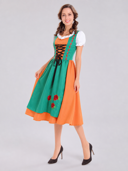 Folk-Style Embroidered Carnival Dress
