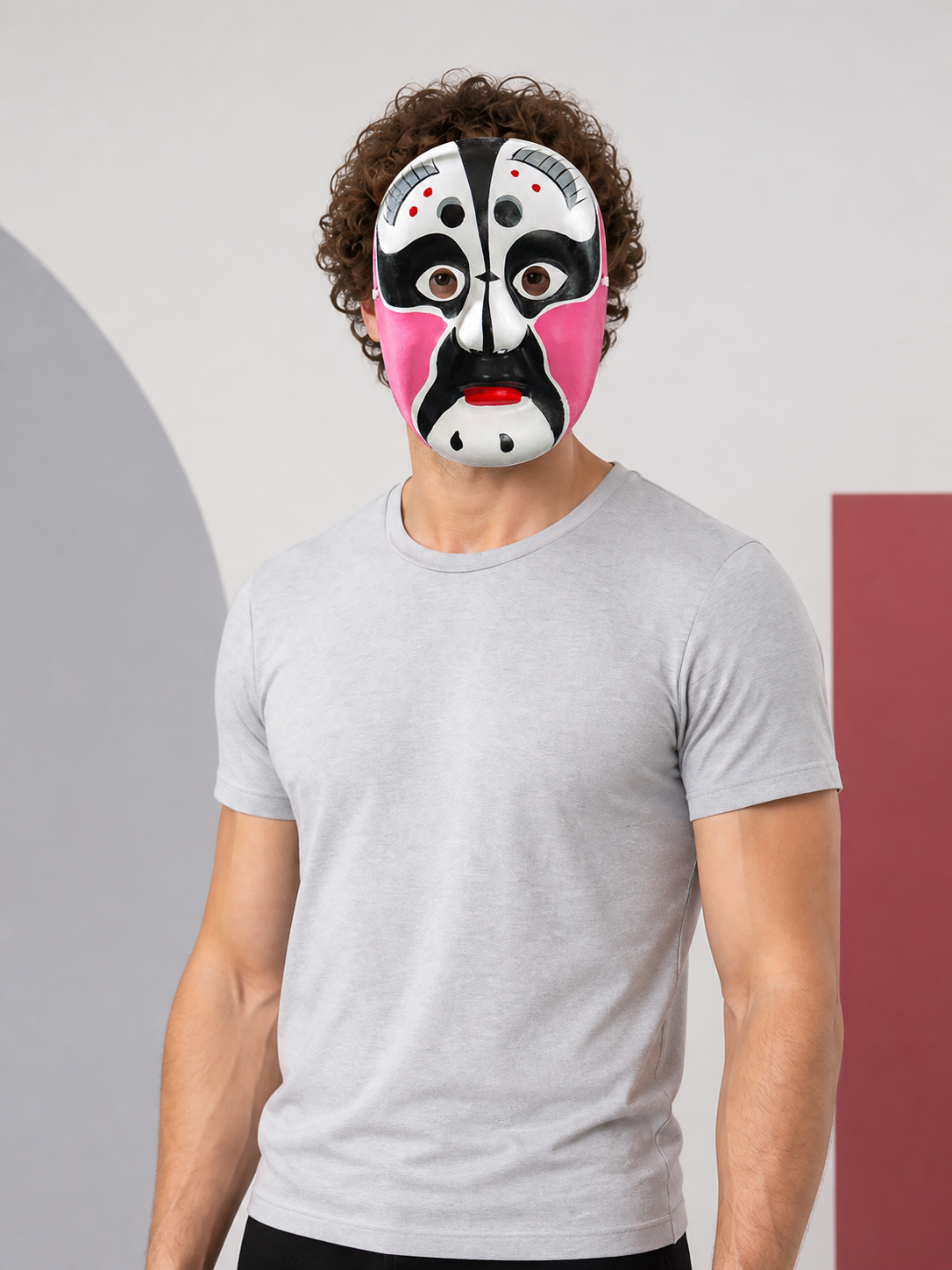 Carnival Mask with Painted Design in Chinese Opera Style Costume Masks detail