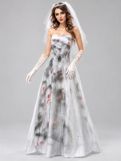Vampire Bride Costume with Fake Blood