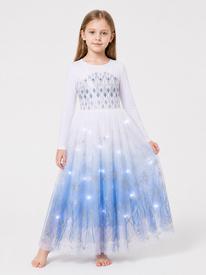 Glowing Snow Queen Carnival Dress for Cosplay Costume Dresses detail