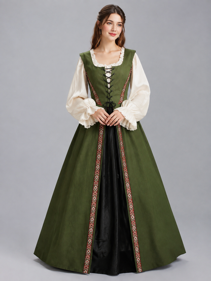 Medieval-Style Dress Set with Lacing Costume Dresses detail