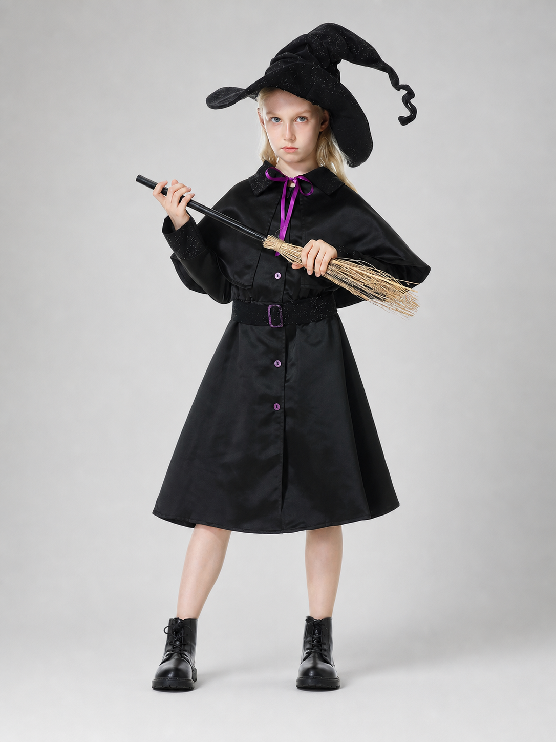 Witch Costume with Hat and Broom