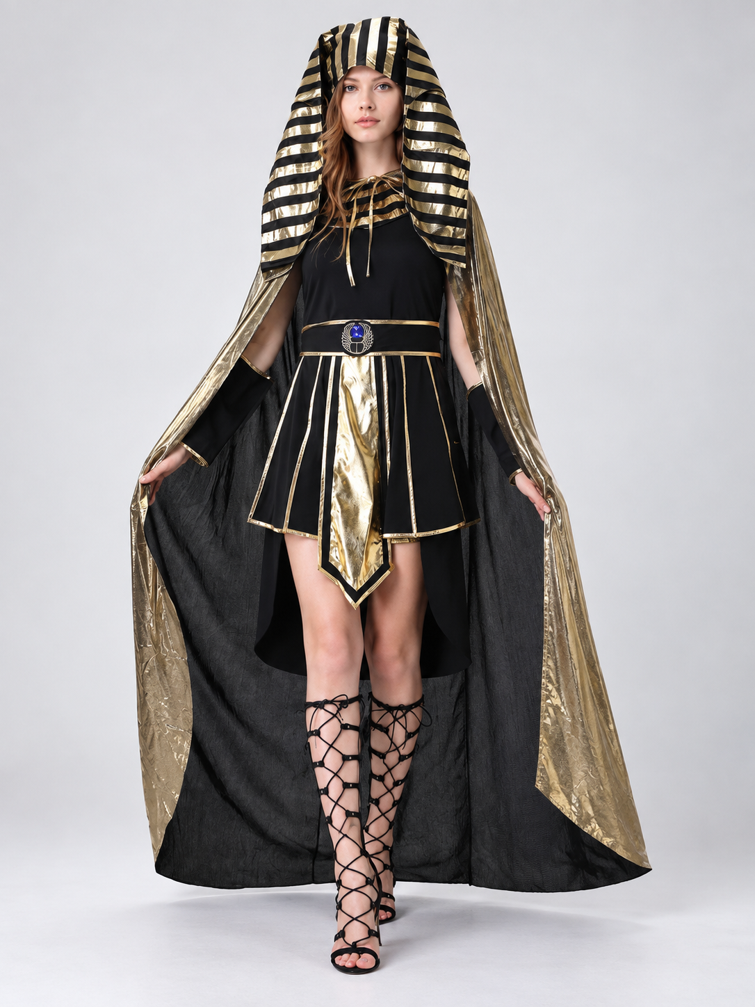 Egyptian Carnival Costume with Gold-Tone Trim Costumes detail