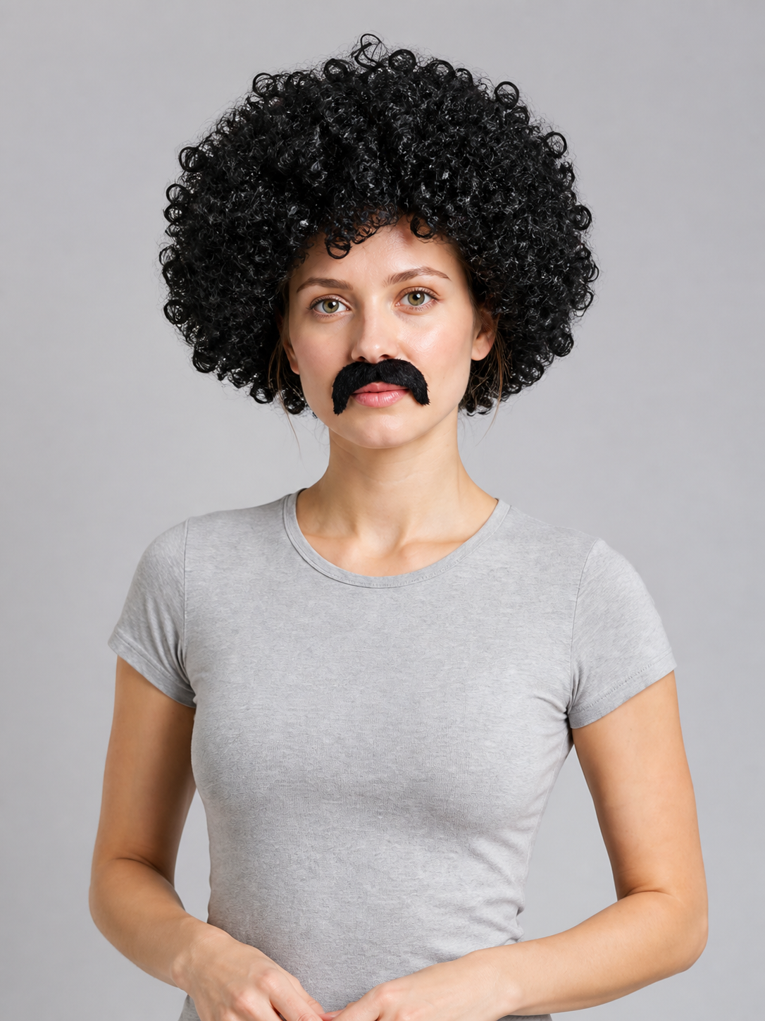 Black Curly Voluminous Carnival Wig Costume Wigs detail