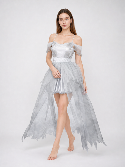 Gothic cosplay dress costume with veil