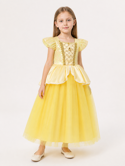 Yellow Princess Costume for Halloween Costumes detail