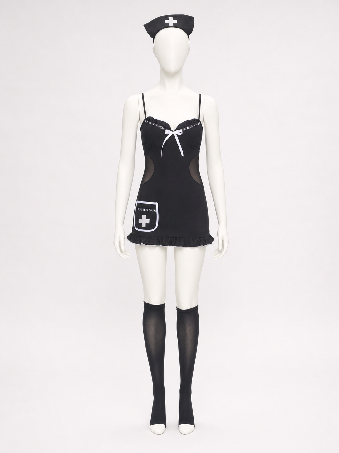 Medical Uniform: Black Dress with White Trim