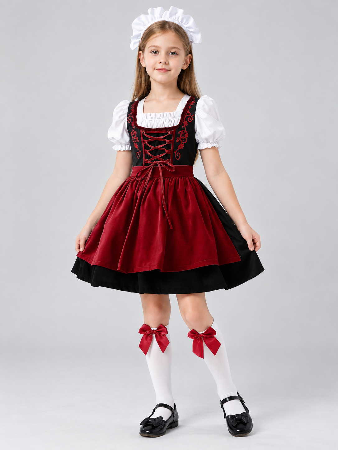 Kids' Bavarian-Style Dirndl Costume with Apron