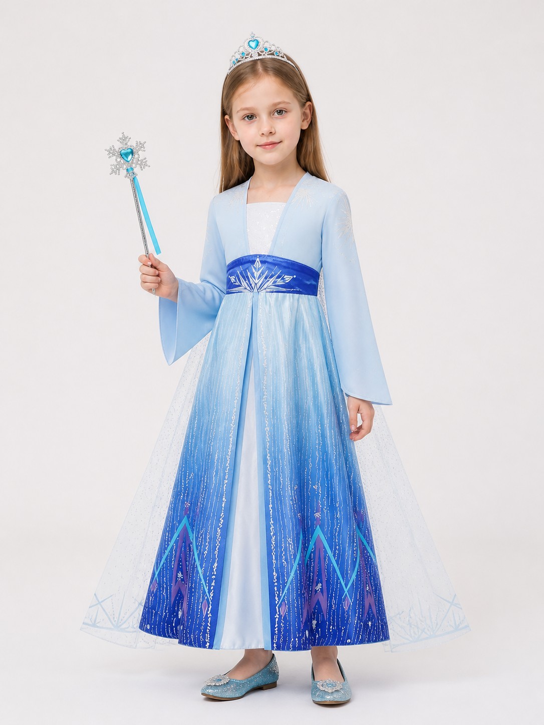 Blue and White Princess Costume for Halloween Costumes detail