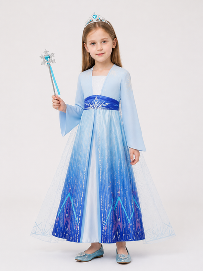Blue and White Princess Costume for Halloween Costumes detail