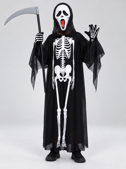 Skeleton Costume with Mask and Props Costume Masks detail