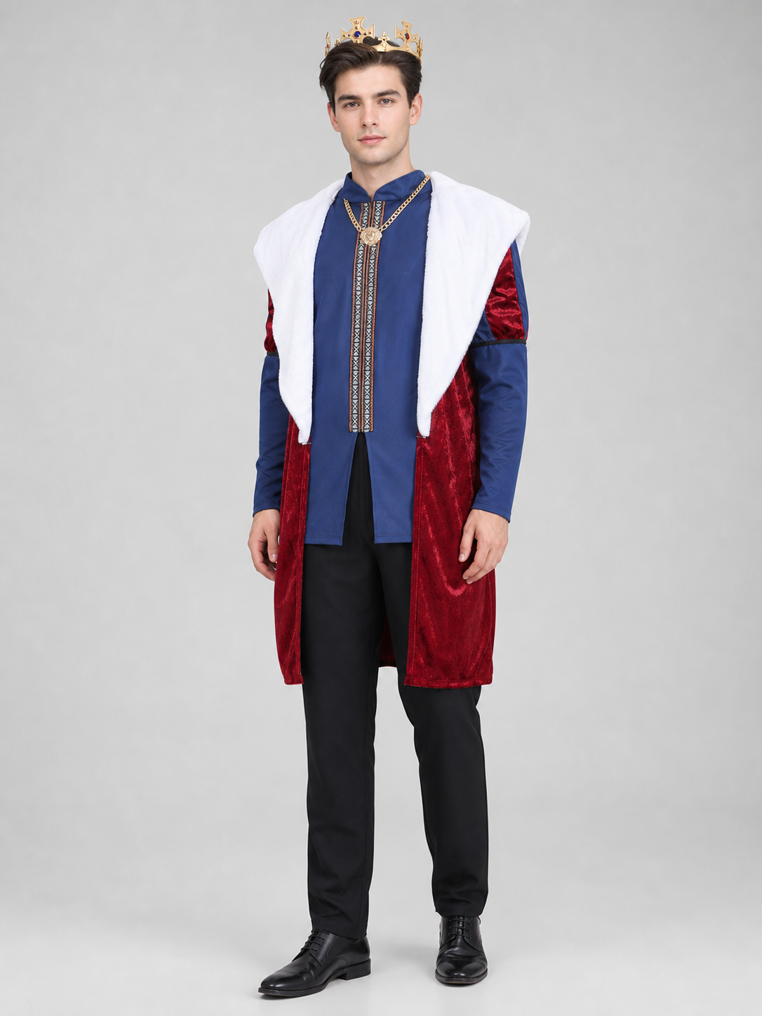 Stage costume with a crown, long tunic, and pants