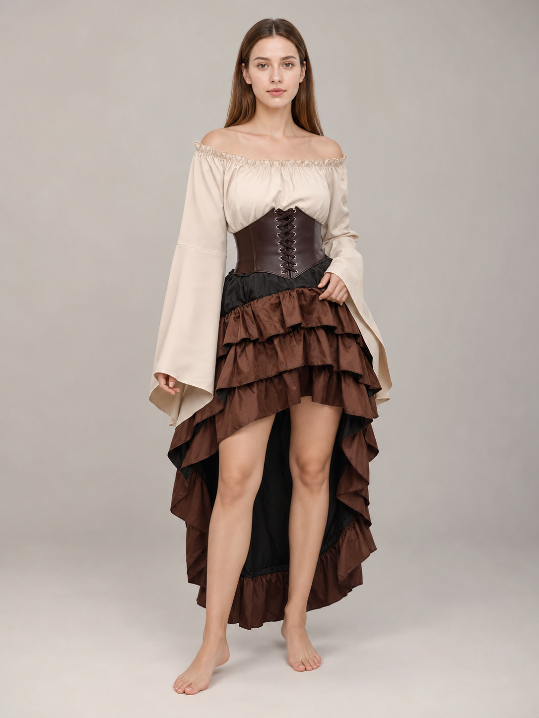 Pirate Costume with Corset and Skirt