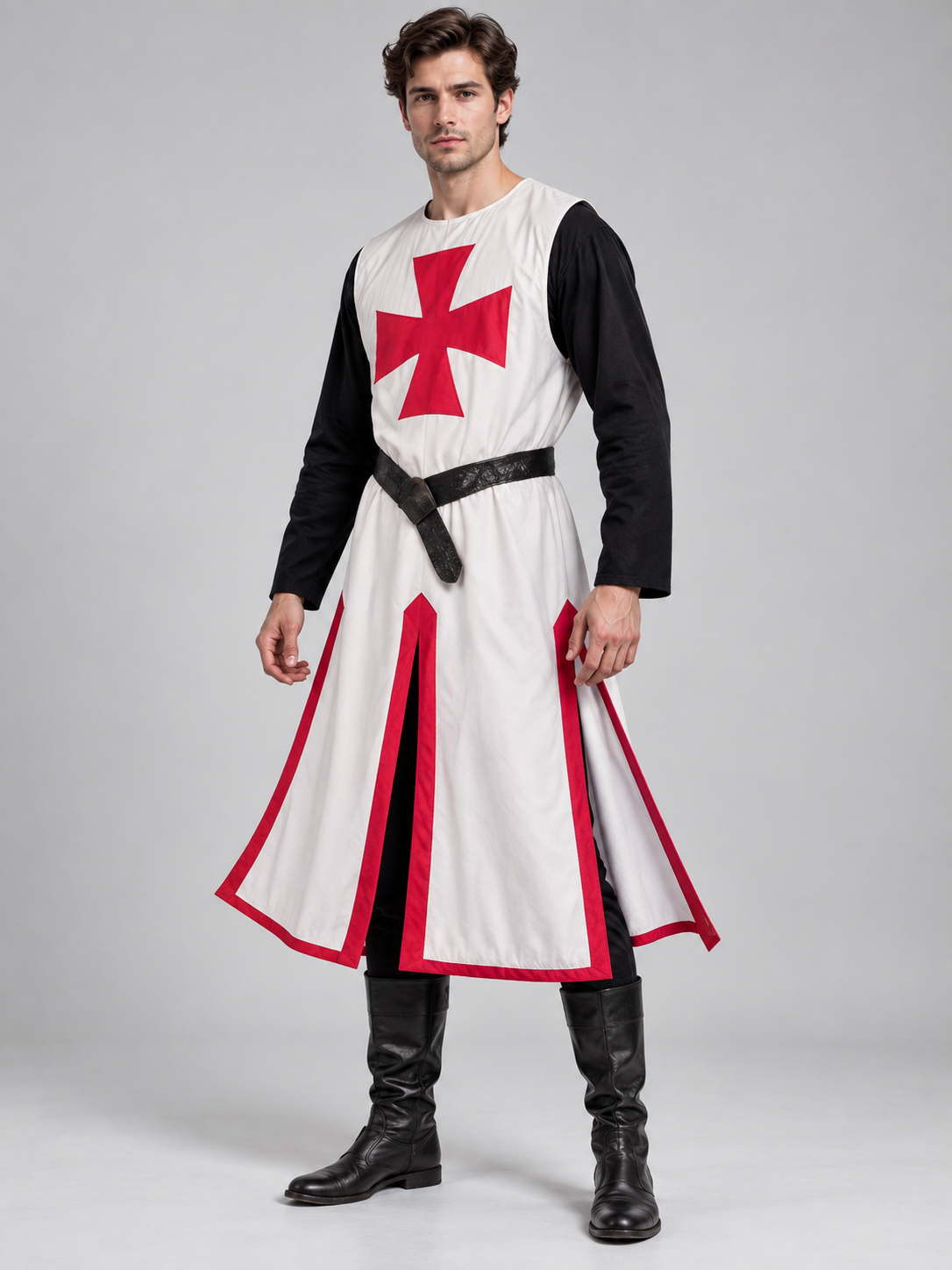 Medieval Cosplay Costume with Red Cross
