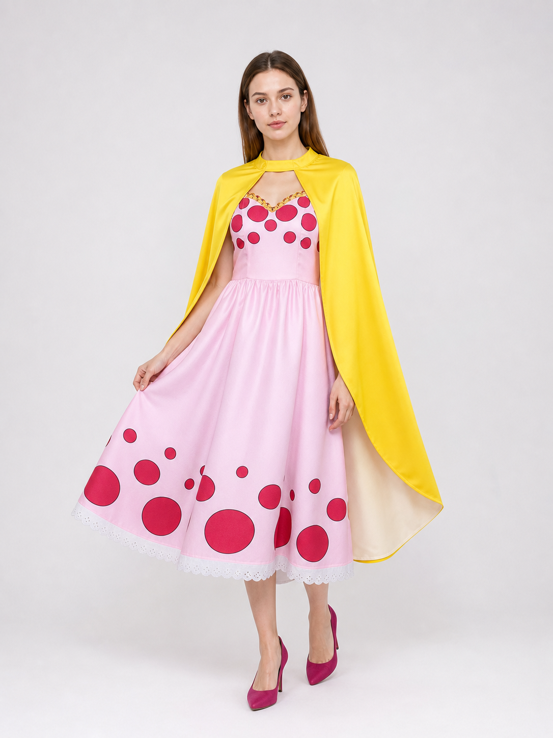 Charlotte Linlin Cosplay Costume: Dress, Cloak, and Hat